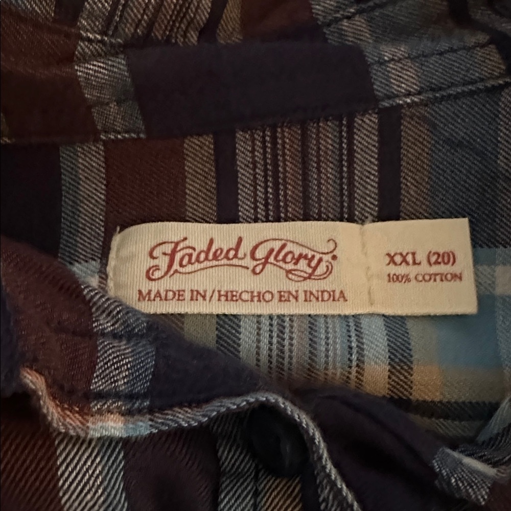 Faded Glory Plaid Button-Up Shirt Size XXL - Picture 4 of 4